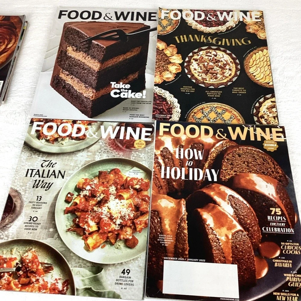 Bon Appetit Food & Wine Magazine Lot of 8 Issues Holidays Thanksgiving Dessert